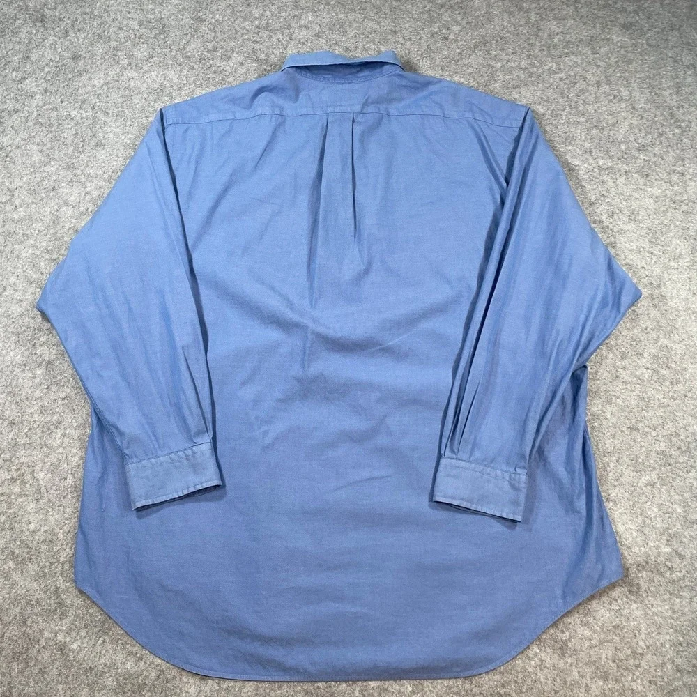 Polo Ralph Lauren Yarmouth Oxford Men Button Down Shirt 17.5-35 Blue Long Sleeve
